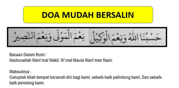 Doa Mudah Bersalin